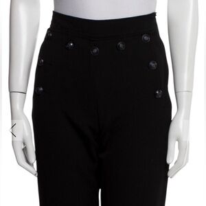 NWT Maje Black Wide Leg Pants sailor cut black high rise size medium